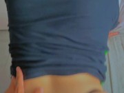 Delicious Latina brunette moans with pleasure and ends with an explosive cumshot on her big ass 7/16