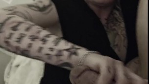 Sexy blond enjoying stroking and sucking big white cock