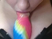 Huge thrusting knot dildo -knotted cock 3/16