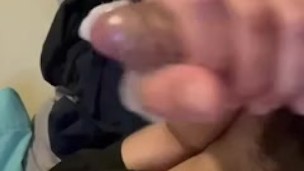 My huge cock being jerked off