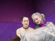 Double Domme & Strapon Pegging Tattooed Sub with Anuskatzz and Nikolaz Zpageti 10/16