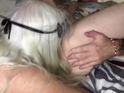 BBW amateur granny Krystal sucks younger guy's cock and eats his ass like it's her job 13/16