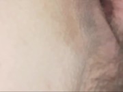 Pov closeup of giant clit being caress on the head by my husband's balls. 10/16