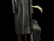 Vacuuming Girlfriend's Italian Leather Jacket and Wetsuit with Vintage Electrolux Vacuum Cleaner 9/16