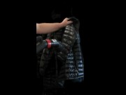 Big vacuum with Girlfriend's Black Ghost Whisperer Down Jacket 9/16