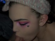 Sexy amateur babe giving head and swallow 12/16