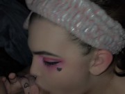 Sexy amateur babe giving head and swallow 3/16