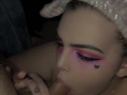 Sexy amateur babe giving head and swallow 4/16