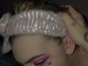 Sexy amateur babe giving head and swallow 7/16