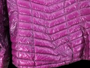 Cum on Girlfriend's Shiny Pink G.W. Down Jacket 1/16