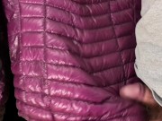 Cum on Girlfriend's Shiny Pink G.W. Down Jacket 3/16