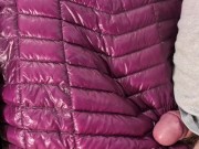 Cum on Girlfriend's Shiny Pink G.W. Down Jacket 4/16