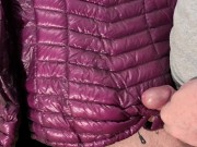 Cum on Girlfriend's Shiny Pink G.W. Down Jacket 5/16