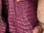 Cum on Girlfriend's Shiny Pink G.W. Down Jacket 6/16