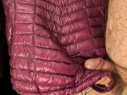 Cum on Girlfriend's Shiny Pink G.W. Down Jacket 7/16