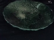 Dirty smelly foot dust while I'm removing my calluses from my big long soles 15/16