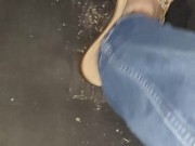 Big feet driving fast spending with Sandals under my mean sexy feet 3/16