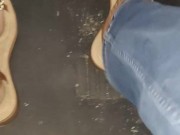 Big feet driving fast spending with Sandals under my mean sexy feet 5/16