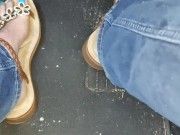 Big feet driving fast spending with Sandals under my mean sexy feet 9/16