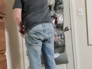 Dusting all over with a face mask and baggy jeans 12/16