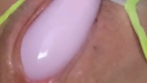 Fucking myself with a pink dildo