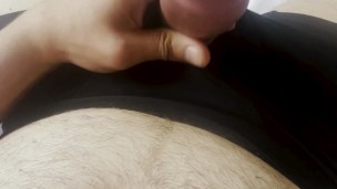 Quick edging session ends in a huge cumshot.