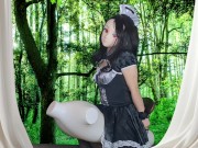 HENTAI Aibu。森。メイド。拘束されながらオナニー。 3/16