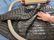 Vacuuming Dark Shark Ghost Whisperer Down Jacket with Vintage Electrolux Vacuum Cleaner 16/16