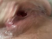 milf cums and squirts while fucking herself 16/16