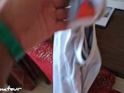 Holidays with Stepmon she relaxes naked on the balcony with a cigarette 1/16