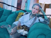 Tattoo Model Pornstar Anuskatzz talks about desire ASMR Youtube channel: ASMRkatz SFW inked hippie 3/16