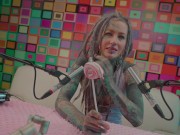 Tattoo Model Pornstar Anuskatzz licks lolliepop ASMR Youtube channel: ASMRkatz SFW inked hippie 12/16
