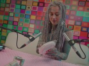 Tattoo Model Pornstar Anuskatzz licks lolliepop ASMR Youtube channel: ASMRkatz SFW inked hippie 2/16