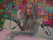 Tattoo Model Pornstar Anuskatzz licks lolliepop ASMR Youtube channel: ASMRkatz SFW inked hippie 3/16