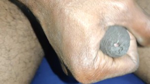 Desi boy play with his cock with oil
