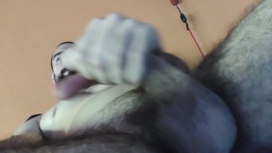 Bear bisexual guy solo masturbation cumshot