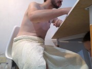 Blowjob on your knees under the table 1/16