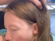 Hold my hair back while I blow you. 9/16