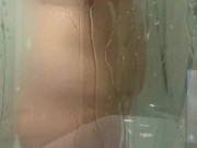 My stepmom is teasing me in the shower, knowing that I'm filming her on my phone camera 3/16