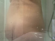 My stepmom is teasing me in the shower, knowing that I'm filming her on my phone camera 4/16