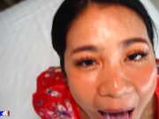 Oriental Cock Sucking MILF gets Mouthful of Cum 16/16