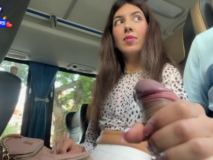 Public Cock Jerking Off On A Bus Full Of People - Made Him Cum Hard By Hand! - Cock Flashing