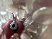 Super camera. Cumming in pussy from a catheter