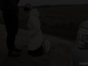 OUTDOOR BLOWJOB with BLOWDROPS in the COLD ends with CUM in MOUTH ❄️💦😋 1/16