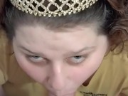 Queen sucking daddy's dick ending in rough facial 1/16