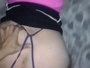 POV solo perrito con su tanga azul abierta