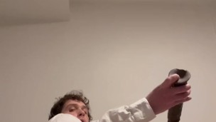 Big Ass Bottom Rides Huge Black Dildo