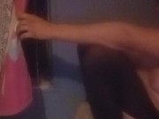 Cumming in front of window  while neighbor watches 4/16