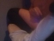 Cumming in front of window  while neighbor watches 9/16