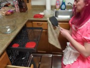 Trans Rubber Sissy Maid Doing Dishes 9/16